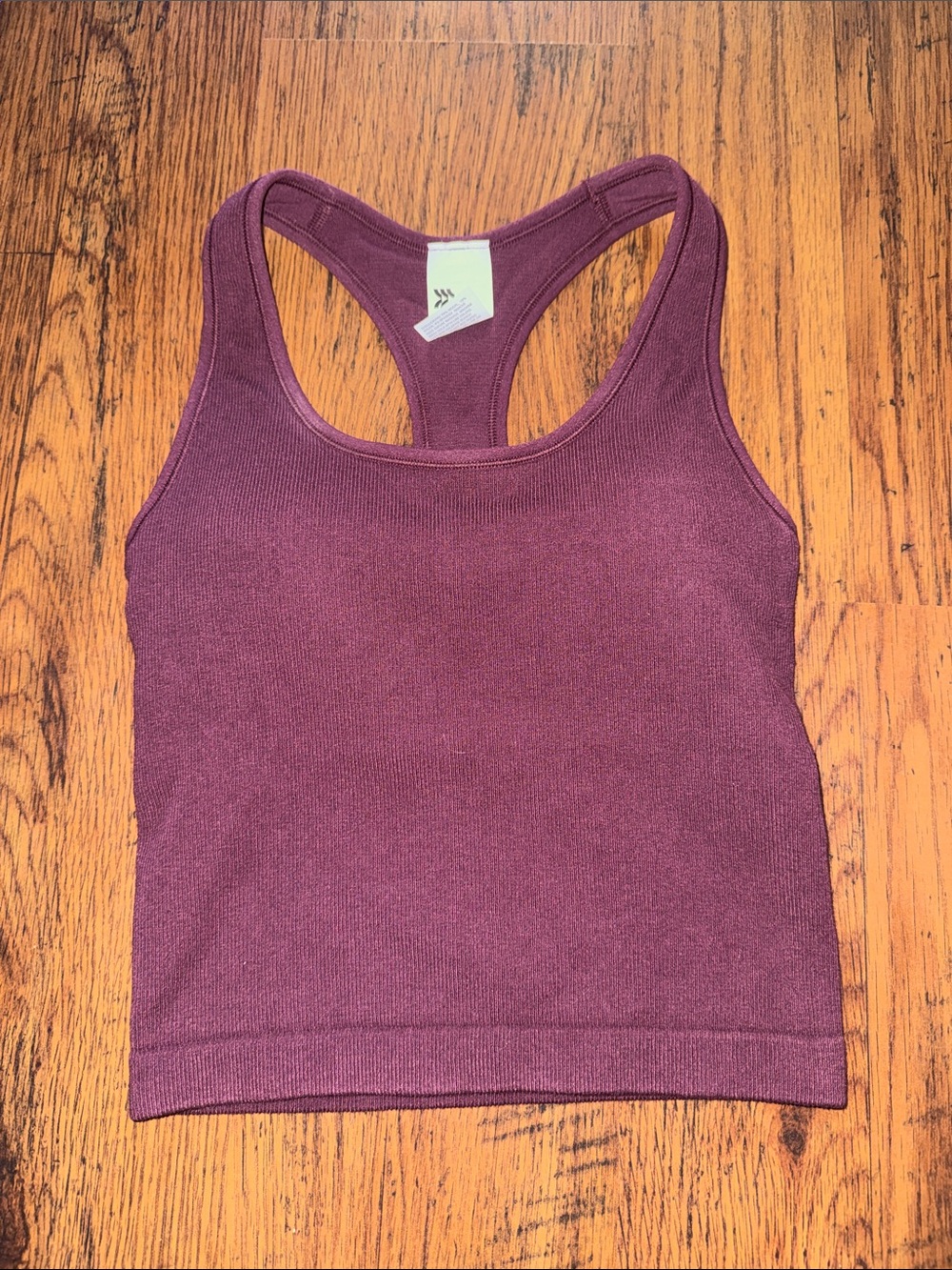 all in motion Ribbed Racerback Crop Top - Plum Burgundy 29.1.B13